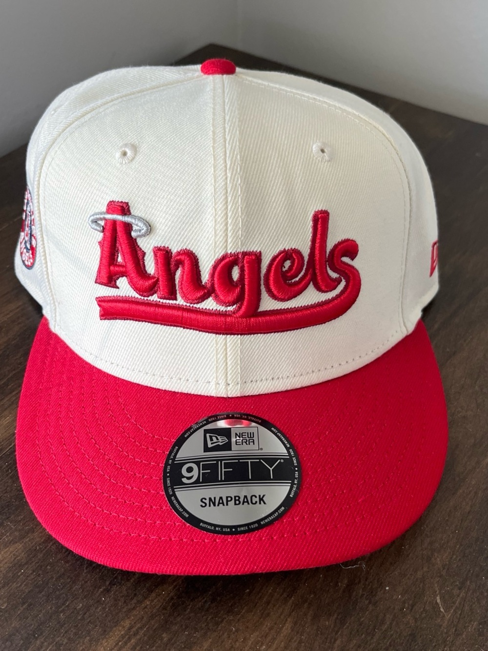 New Era Angels Two-Tone Snapback Hat - White & Red